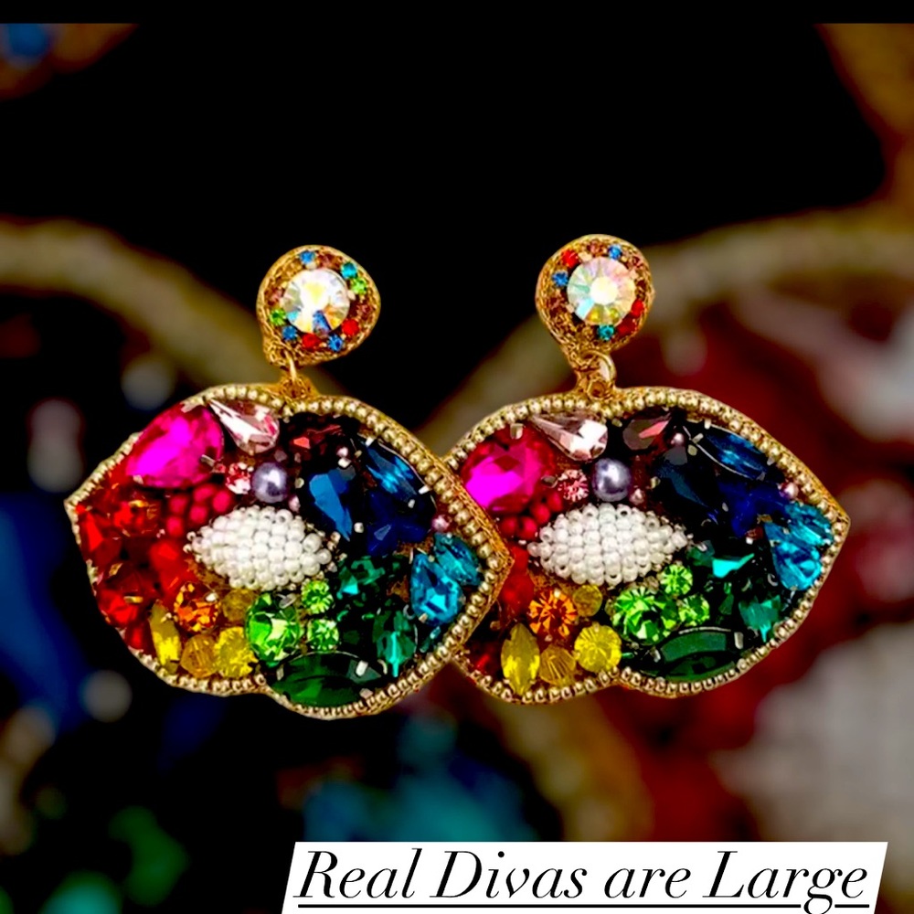Colorful stone earrings